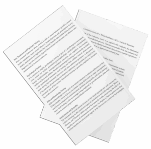 Stack of printed pages containing a psychosexual evaluation report used in the assessment and treatment of adults who have committed sexual offenses.