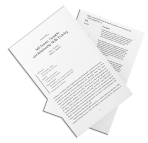 Two printed pages from Chapter 8, "Self-Esteem, Empathy, and Relationship Skills Training" by Liam E. Marshall and William L. Marshall, showing the chapter opening with its table of contents and a second page featuring Table 8.1, "Descriptions of Bartholomew and Horowitz's Attachment Styles."